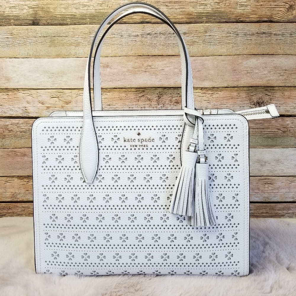 Kate Spade Rowe Perf Medium Top Zip Satchel.